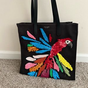 Rare Kate Spade Parrot Canvas Tote